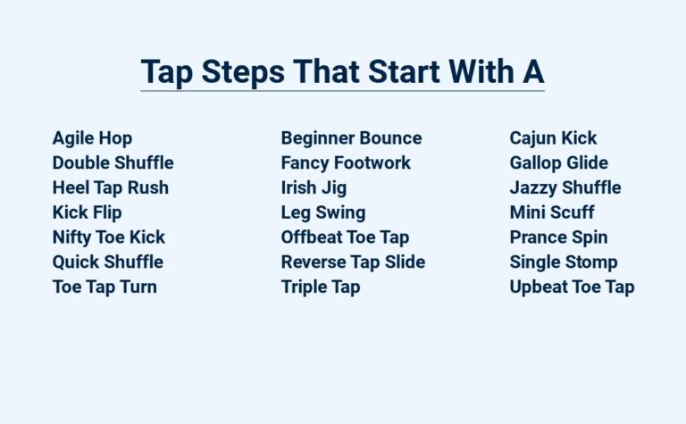 Read more about the article Tap Steps That Start With A – Toe-Tapping Techniques