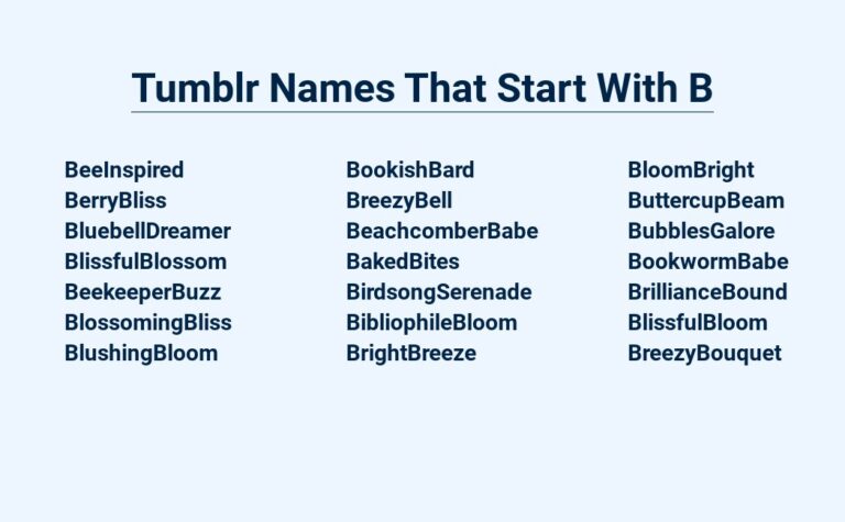 Read more about the article Tumblr Names That Start With B – The Best Of The Bunch