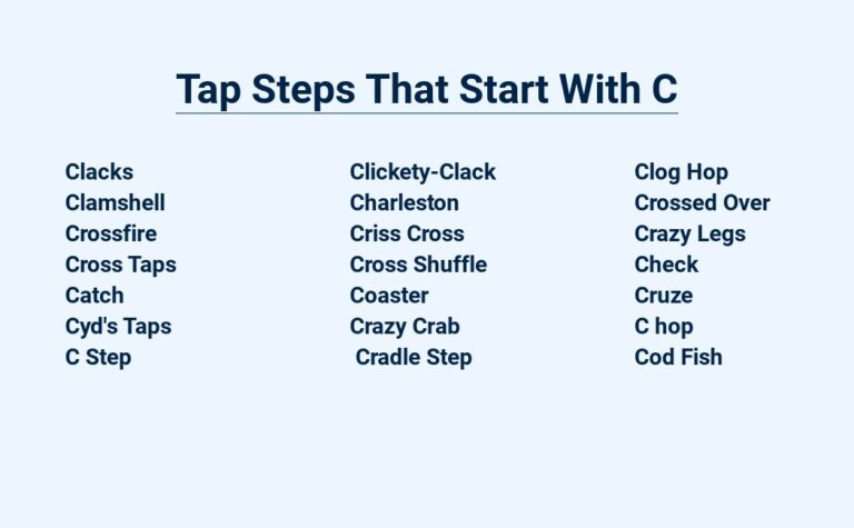 Read more about the article Tap Steps That Start With C – Causing Your Feet To Move