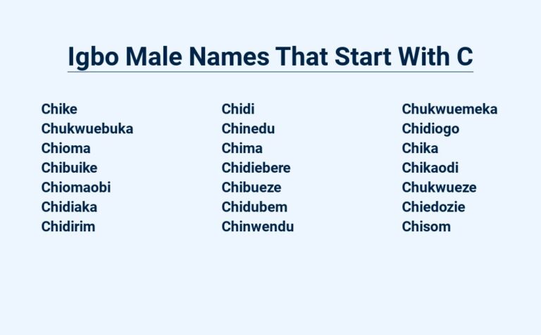 Read more about the article Igbo Male Names That Start With C – Cultural Treasures