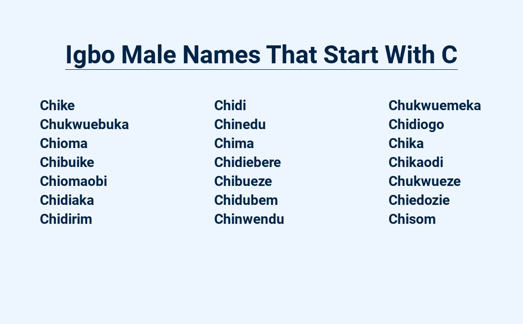 Common Igbo Male Names