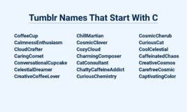 Tumblr Names That Start With C – Creative And Catchy