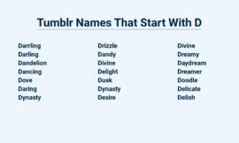 Tumblr Names That Start With D – Divine And Dashing