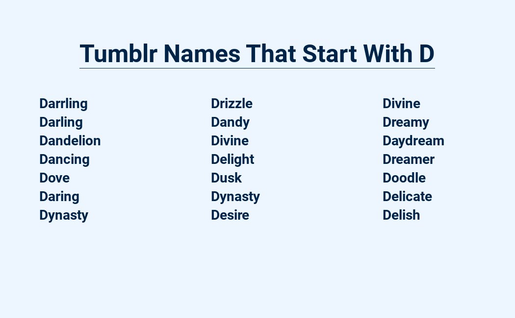 Dazzling Tumblr Names