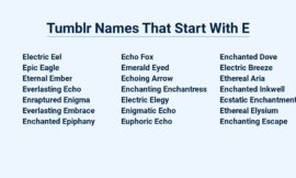 Tumblr Names That Start With E – Creative And Catchy