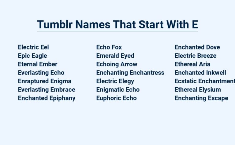 Read more about the article Tumblr Names That Start With E – Creative And Catchy