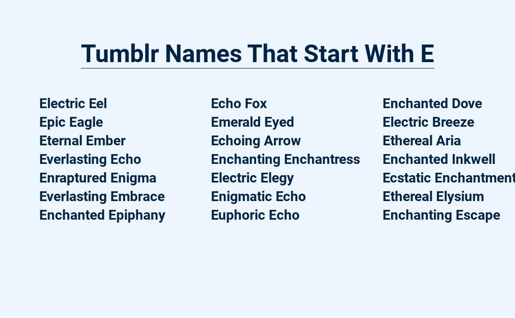 Enchanting Tumblr Names