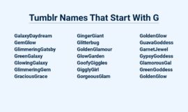 Tumblr Names That Start With G – Catchy And Creative