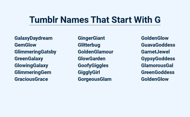 Read more about the article Tumblr Names That Start With G – Catchy And Creative