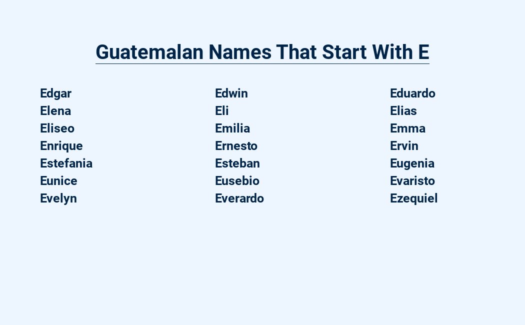 guatemalan names that start with e