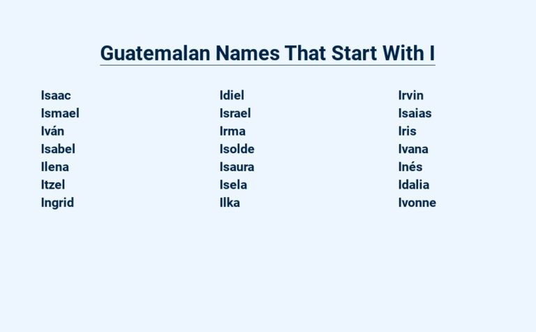 Read more about the article Guatemalan Names That Start With I – Unconventional Beauties