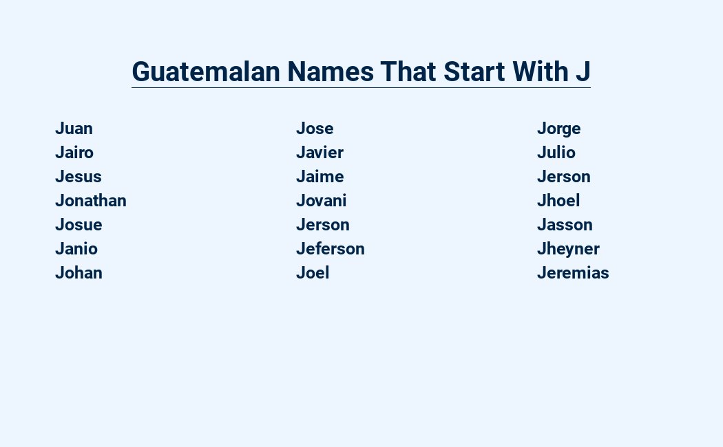 guatemalan names that start with j