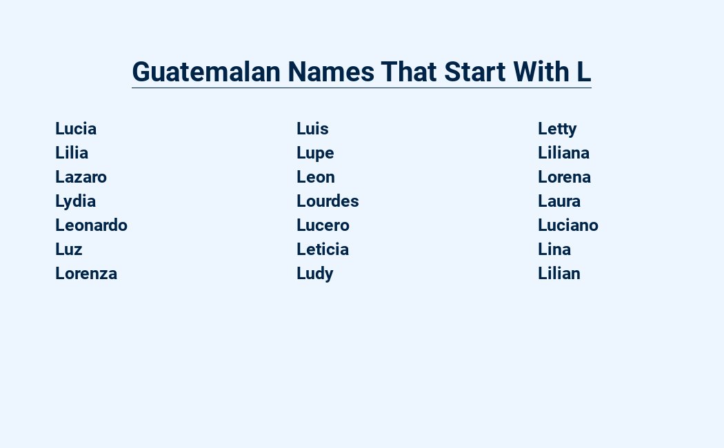 guatemalan names that start with l