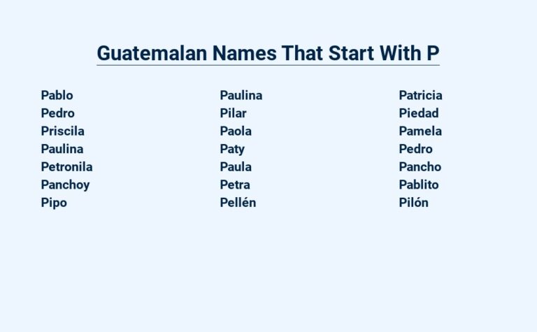 Read more about the article Guatemalan Names That Start With P – Peek At The Past