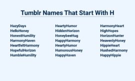 Tumblr Names That Start With H –  Cool And Creative