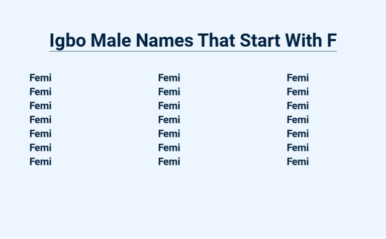 Read more about the article Igbo Male Names That Start With F – A Rich Cultural Heritage