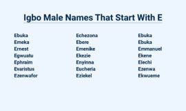 Igbo Male Names That Start With E – A Rich Cultural Heritage