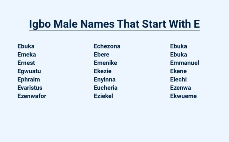 Read more about the article Igbo Male Names That Start With E – A Rich Cultural Heritage