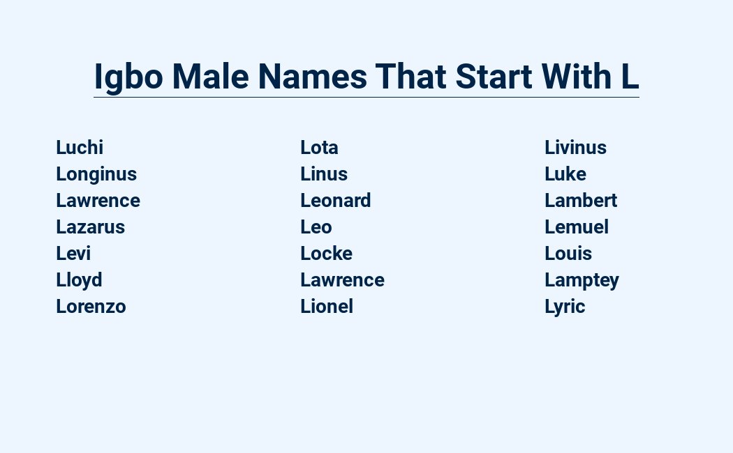 igbo male names that start with l