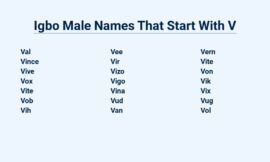 Igbo Male Names That Start With V – Unique And Meaningful