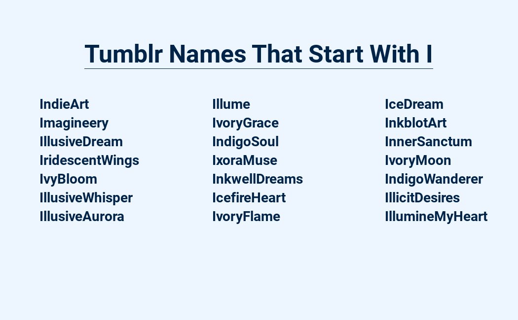 Imaginative Tumblr Names