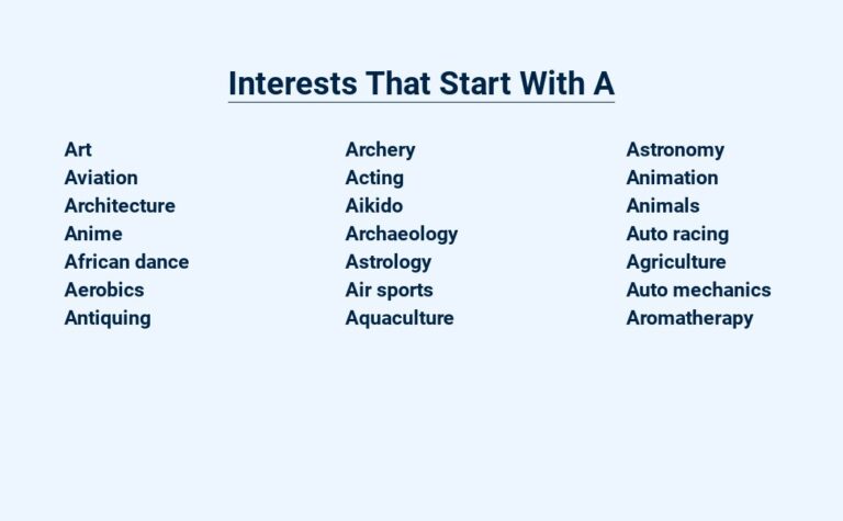 Read more about the article Interests That Start With A – An A-List of Passions