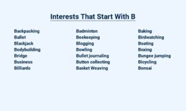 Interests That Start With B – Beyond The Ordinary