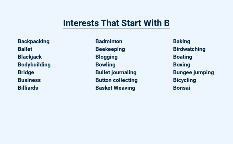 Read more about the article Interests That Start With B – Beyond The Ordinary