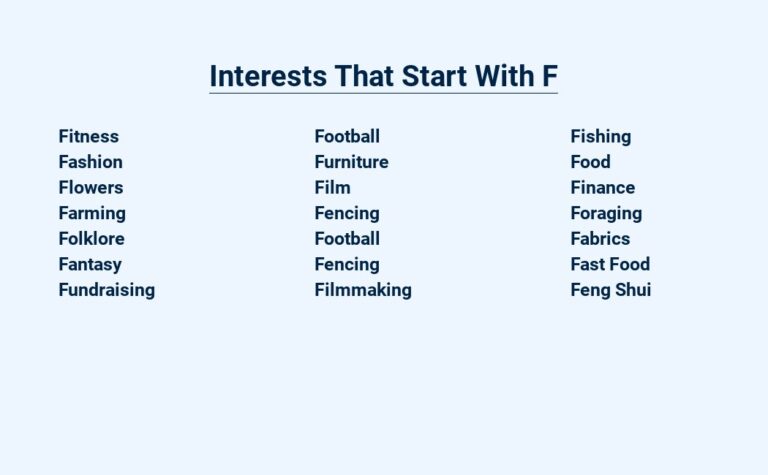 Read more about the article Interests That Start With F – Fun: From Football to Fashion