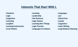 Interests That Start With L – Love, Learning, and Laughter