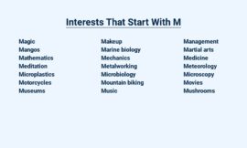 Interests That Start With M – Must try for More Fun