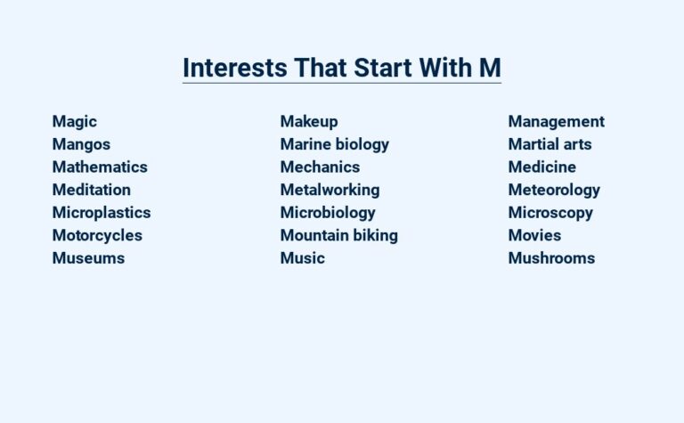 Read more about the article Interests That Start With M – Must try for More Fun