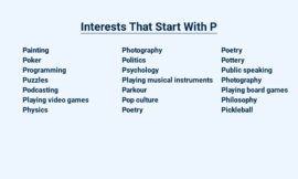 Interests That Start With P – Pure Passions