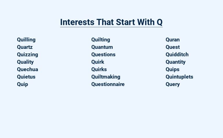 Read more about the article Interests That Start With Q – Quenching Your Curiosity