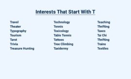 Interests That Start With T – Tasty Things To Try