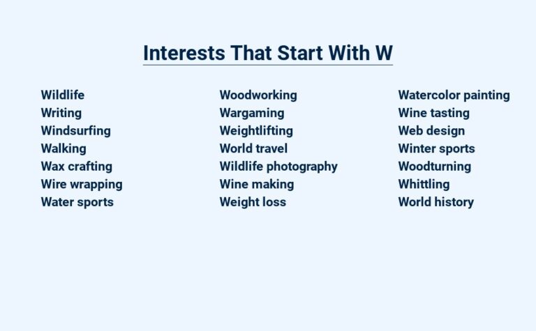 Read more about the article Interests That Start With W: Wide-Ranging and Wonderful