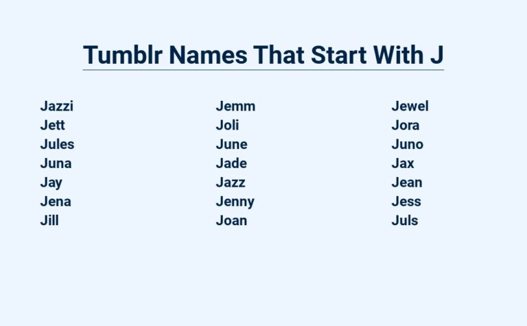 Read more about the article Tumblr Names That Start With J – Find Your Perfect Fit