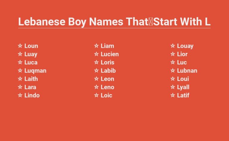 Read more about the article Lebanese Boy Names That Start With L – For You