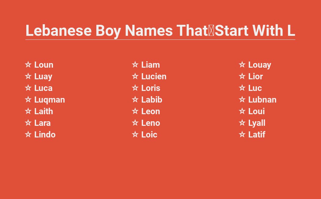 Lebanese Boy Names