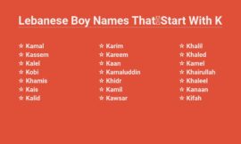 Lebanese Boy Names That Start With K – Classic And Unique