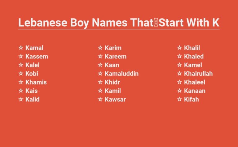 Read more about the article Lebanese Boy Names That Start With K – Classic And Unique