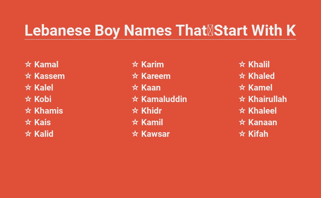 Lebanese Boy Names