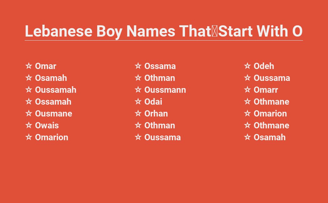 Lebanese Boy Names