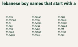 Lebanese Boy Names That Start With a – Discover Unique and Meaningful Names