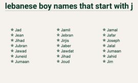 Lebanese Boy Names That Start With j – Unique Picks