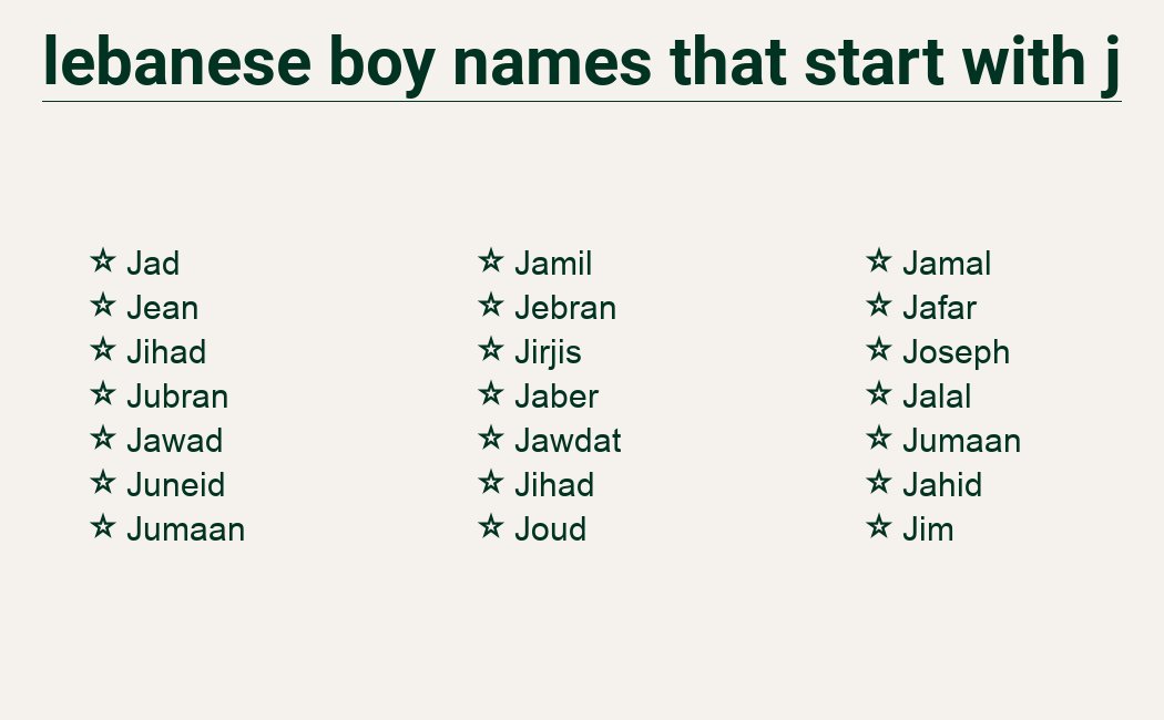 Lebanese boy names J