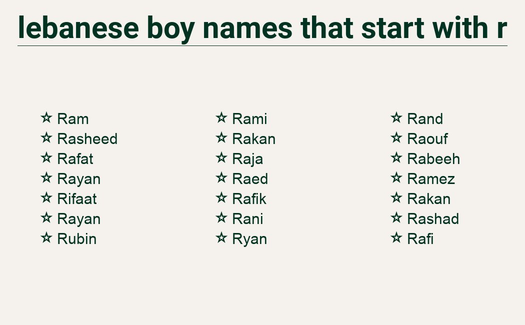 Lebanese boy names R