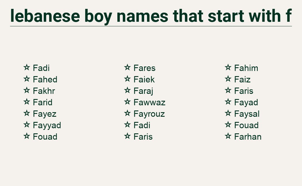 Lebanese boy names start with F