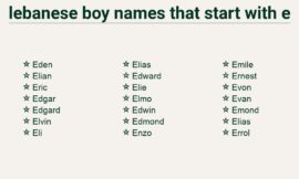 Lebanese Boy Names That Start With e – Distinctive and Meaningful