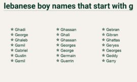 Lebanese Boy Names That Start With g  – The Ultimate Collection